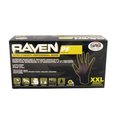 John Dylan Raven, Nitrile Disposable Gloves, 6 mil Palm, Nitrile, Powder-Free, 2XL, Black JO2726